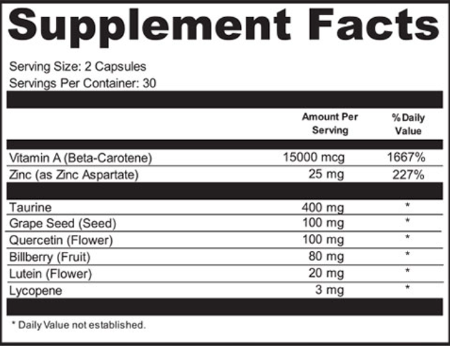 Varicose 911 supplement facts